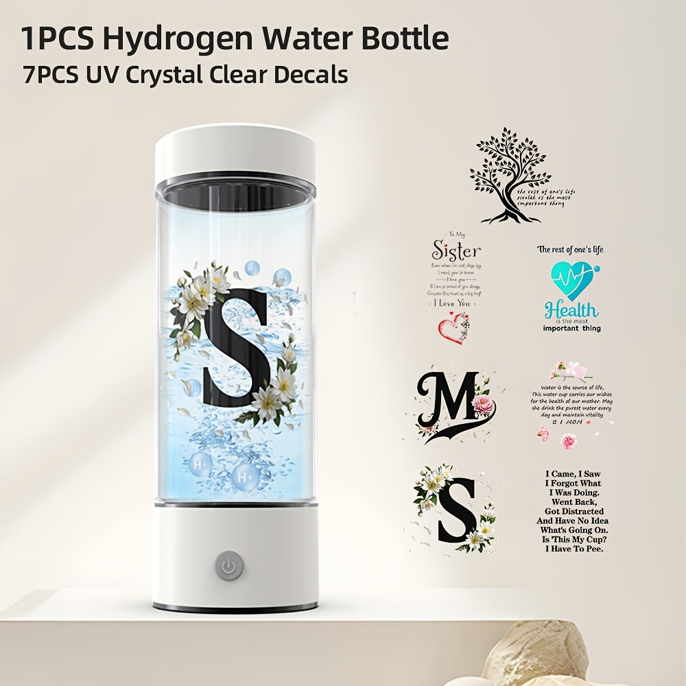 Portable hydrogen water bottle, upgraded version of 1000mAh rich in hydrogen water cup, rechargeable electrolytic hydrogen generator for 3 minutes, bubble machine spare parts, suitable for home office travel fitness